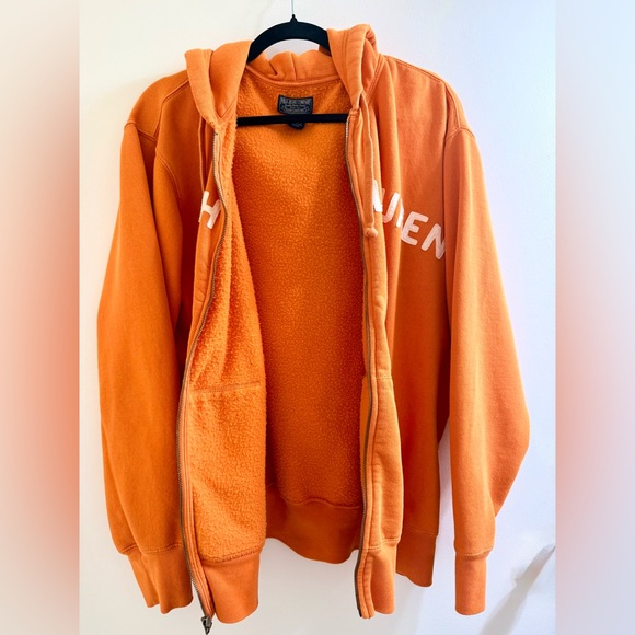 Vintage Ralph Lauren Vibrant Orange Polo Jeans Hooded zip up sweatshirt. Size L - Picture 9 of 11